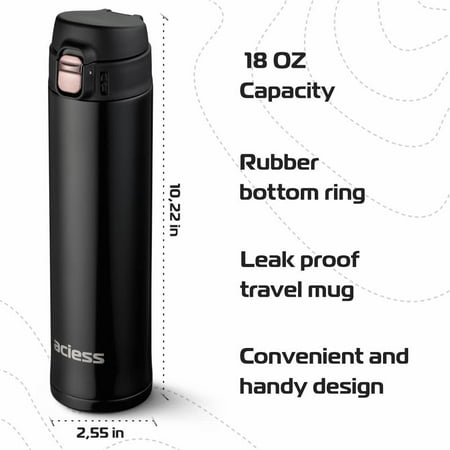 Travel Coffee Mug Spill Proof - Lightweight Thermos Coffee Travel Mug For Women 17.5 Oz - Travel Coffee Cup – Double Wall Vacuum Insulated Coffee Tumbler For Men - Stainless Steel Thermal Cup
Travel Coffee Mug Spill Proof - Lightweight Thermos Coffee Travel Mug For Women 17.5 Oz - Travel Coffee Cup – Double Wall Vacuum Insulated Coffee Tumbler For Men - Stainless Steel Thermal Cup