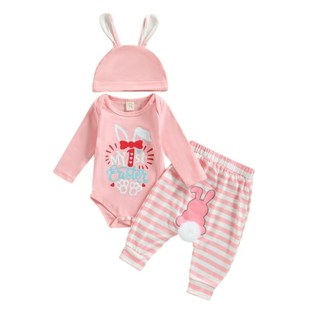 Blotona Infant Baby Easter Jumpsuit Set Letter Rabbit Print Long Sleeve Romper + Stripe Long Pants + Hat for Boys Girls
Blotona Infant Baby Easter Jumpsuit Set Letter Rabbit Print Long Sleeve Romper + Stripe Long Pants + Hat for Boys Girls