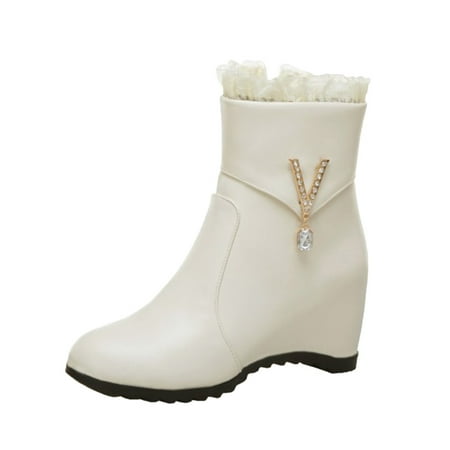 GNEIKDEING Ladies Solid Color Lace Metal Decorated Zipper Inner Heightening Short Boots Gift on Clearance
GNEIKDEING Ladies Solid Color Lace Metal Decorated Zipper Inner Heightening Short Boots Gift on Clearance