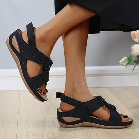 Summer Saving Clearance! Tuobarr Women s Wedge Sandals Women s Flat Shoes Ladies Beach Sandals Summer Non-Slip Causal Slippers Black US Size 7
Summer Saving Clearance! Tuobarr Women s Wedge Sandals Women s Flat Shoes Ladies Beach Sandals Summer Non-Slip Causal Slippers Black US Size 7
