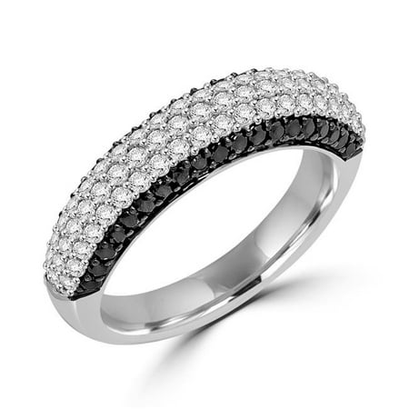 MDR170097-4.25 1.1 CTW Round Diamond Cocktail Ring in 14K White Gold - Size 4.25