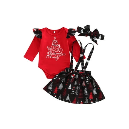 Bagilaanoe 3Pcs Newborn Baby Girls Christmas Outfits Tree Letters Print Long Sleeve Romper Tops + Plaid Suspender Skirt + Headband 3M 6M 12M 18M Infant Overalls Dress Set
Bagilaanoe 3Pcs Newborn Baby Girls Christmas Outfits Tree Letters Print Long Sleeve Romper Tops + Plaid Suspender Skirt + Headband 3M 6M 12M 18M Infant Overalls Dress Set