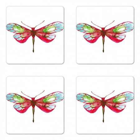Dragonfly Coaster Set of 4 Vivid Spring Time Inspired Moth Abstract Grunge Watercolor Design Square Hardboard Gloss Coasters Standard Size Hot Pink Green and Blue by Ambesonne
Dragonfly Coaster Set of 4 Vivid Spring Time Inspired Moth Abstract Grunge Watercolor Design Square Hardboard Gloss Coasters Standard Size Hot Pink Green and Blue by Ambesonne