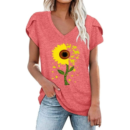 Mrat Corset Tops Short Sleeve V-Neck Shirts Ladies Fashion V Neck Sunflower Print Tops Crop Tops for Girls
Mrat Corset Tops Short Sleeve V-Neck Shirts Ladies Fashion V Neck Sunflower Print Tops Crop Tops for Girls