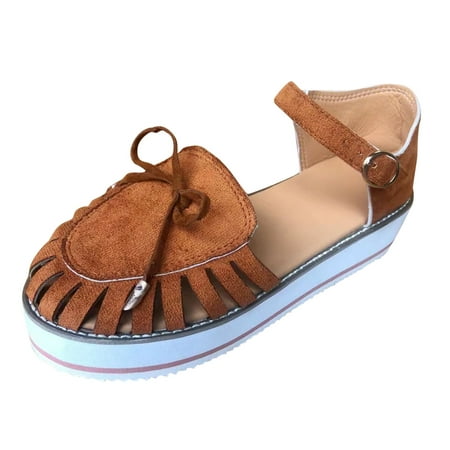 Yinguo Thick Heel Wedge Sandals for Women Fashion Casual Hollow Closed Toe Platforms Wedges Buckle Strap Sandals Shoes Brown Size 9
Yinguo Thick Heel Wedge Sandals for Women Fashion Casual Hollow Closed Toe Platforms Wedges Buckle Strap Sandals Shoes Brown Size 9