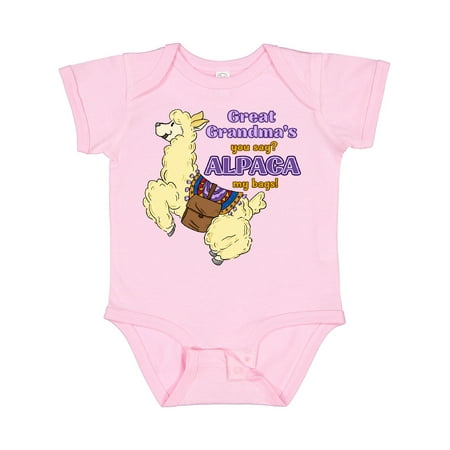 Inktastic Cute Jumping Alpaca-Great Grandma s You Say ALPACA My Bags! Gift Baby Boy or Baby Girl Bodysuit
Inktastic Cute Jumping Alpaca-Great Grandma s You Say ALPACA My Bags! Gift Baby Boy or Baby Girl Bodysuit