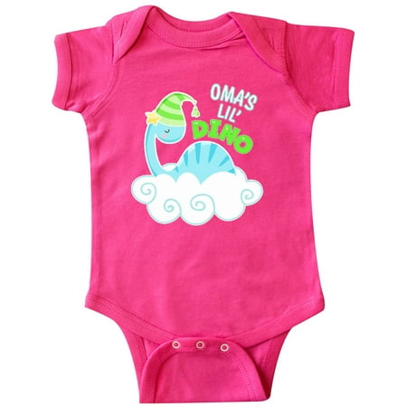 

Inktastic Oma s Lil Dino with Cute Blue Baby Dinosaur Gift Baby Boy or Baby Girl Bodysuit
