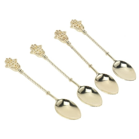 4pcs / Vintage Gold Spoon Alloy Coffee Ice Cream Dessert Spoons Royal Style Retro Stick Coffee Tea Spoons Kitchen Tools
4pcs / Vintage Gold Spoon Alloy Coffee Ice Cream Dessert Spoons Royal Style Retro Stick Coffee Tea Spoons Kitchen Tools
