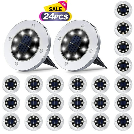 Solar Ground Lights - 8 LED Solar Garden Lights Outdoor Waterproof Sidewalk Disk Lights Solar Powered Landscape Lighting for Lawn Patio Pathway Yard Deck Walkway Flood Lights (24 Pack White)
Solar Ground Lights - 8 LED Solar Garden Lights Outdoor Waterproof Sidewalk Disk Lights Solar Powered Landscape Lighting for Lawn Patio Pathway Yard Deck Walkway Flood Lights (24 Pack White)