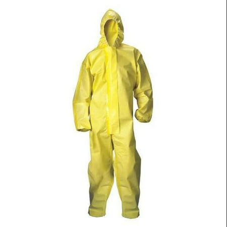 CONDOR 30LU96 Hooded Coverall, Yellow, 4XL, PK6