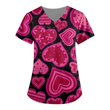 Cakiesky Women s Scrub Tops with Designs Quick-Dry V Neck Short-Sleeve Nursing Uniforms Hot Pink L
Cakiesky Women s Scrub Tops with Designs Quick-Dry V Neck Short-Sleeve Nursing Uniforms Hot Pink L