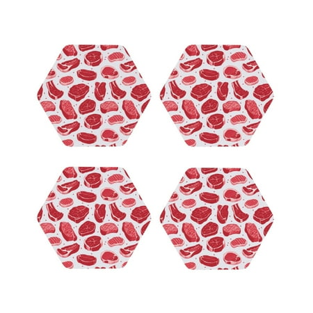 Coasters Set of 4 - steak pattern Drink Coasters for Tabletop Protection Leather Coasters for Living Room Decor and Housewarming Gift Hexagon
Coasters Set of 4 - steak pattern Drink Coasters for Tabletop Protection Leather Coasters for Living Room Decor and Housewarming Gift Hexagon