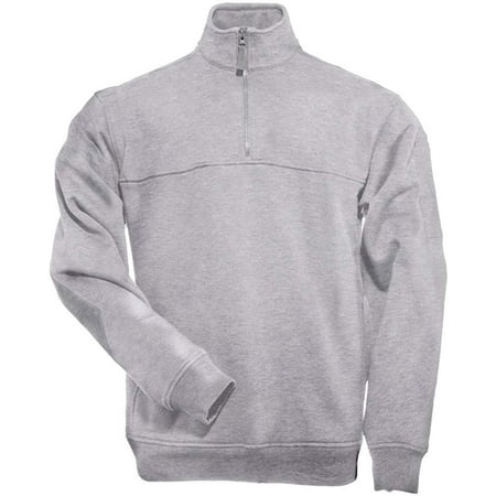 1/4 Zip Job Shirt, Heather Grey