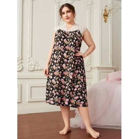 Women s Plus Lace Shoulder Bow Detail Floral Print Nightdress 4XL(20) Multicolor Elegant F22001D
Women s Plus Lace Shoulder Bow Detail Floral Print Nightdress 4XL(20) Multicolor Elegant F22001D