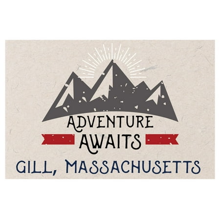 Gill Massachusetts Souvenir 2x3 Inch Fridge Magnet Adventure Awaits Design