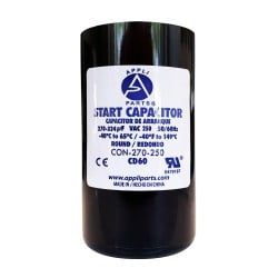 Appli Parts motor start capacitor 270-324 Mfd (microfarads) uF 250VAC universal fit for electric motor applications 1-3/4 in Diameter 4-3/8 in Height CON-270-250
Appli Parts motor start capacitor 270-324 Mfd (microfarads) uF 250VAC universal fit for electric motor applications 1-3/4 in Diameter 4-3/8 in Height CON-270-250
