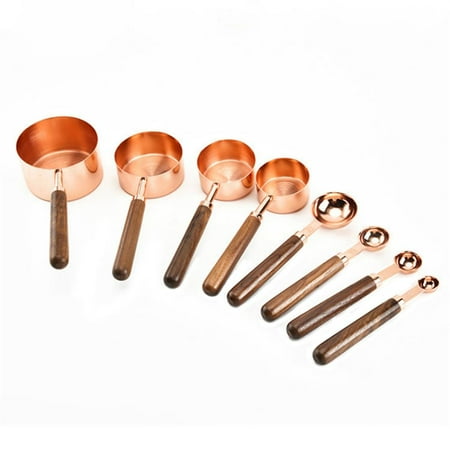 8pcs Liquids and Powder Measuring Spoons and Cups Rose Golden Walnut Handle Measuring Tools
8pcs Liquids and Powder Measuring Spoons and Cups Rose Golden Walnut Handle Measuring Tools