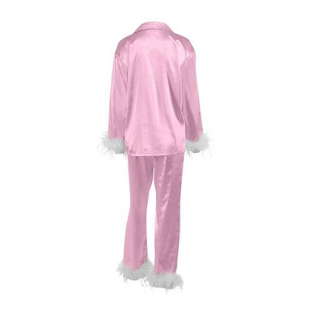 Careslong Women Long-sleeved Pajamas SetLong-sleeved Sleeping Loungewea Women Feather Trim Nightwear Button Down Sleepwear for Women well made
Careslong Women Long-sleeved Pajamas SetLong-sleeved Sleeping Loungewea Women Feather Trim Nightwear Button Down Sleepwear for Women well made