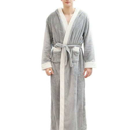 Lumento Unisex Adults Soft Sleepwear Robe Lounge Solid Color Nightgowns Nightwear Lace Up Bathrobe Light Gray Men L
Lumento Unisex Adults Soft Sleepwear Robe Lounge Solid Color Nightgowns Nightwear Lace Up Bathrobe Light Gray Men L