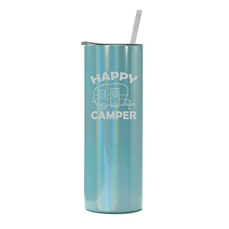 20 oz Skinny Tall Tumbler Stainless Steel Vacuum Insulated Travel Mug Cup With Straw Happy Camper (Light Blue Iridescent Glitter)
20 oz Skinny Tall Tumbler Stainless Steel Vacuum Insulated Travel Mug Cup With Straw Happy Camper (Light Blue Iridescent Glitter)