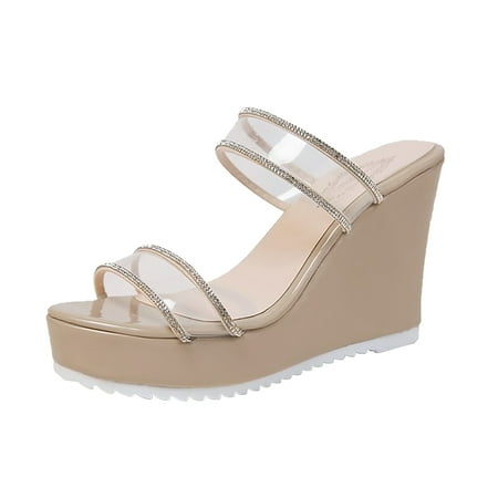 Clearance VerPetridure Women s Sandals Summer Casual Crystal Wedge High Heel Slip On Platform Sandals
Clearance VerPetridure Women s Sandals Summer Casual Crystal Wedge High Heel Slip On Platform Sandals