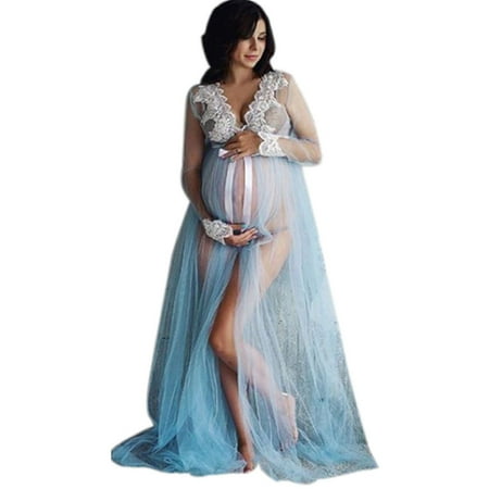 Maternity Dress for Photoshoot Sheer Long Sleeve Lace Crochet V-neck Dresses Pregnancy Open Fron A-line Maxi Gown
Maternity Dress for Photoshoot Sheer Long Sleeve Lace Crochet V-neck Dresses Pregnancy Open Fron A-line Maxi Gown