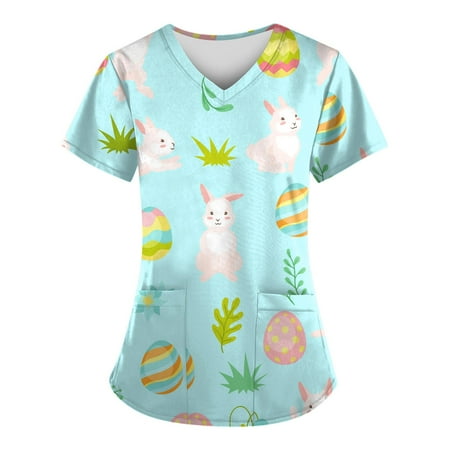 CHMORA Scrub Tops Women Print Print Nurse Uniforms for Women Short Sleeve V-Neck Shirts Tee Tops Sky Blue 5XL
CHMORA Scrub Tops Women Print Print Nurse Uniforms for Women Short Sleeve V-Neck Shirts Tee Tops Sky Blue 5XL
