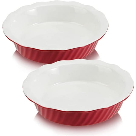 Pie Pan 9 Inch 2 Pack Ceramic Pie Dish Pie Plate for Dessert Kitchen Round Baking Dish Pan for Dinner (Rouge Red)
Pie Pan 9 Inch 2 Pack Ceramic Pie Dish Pie Plate for Dessert Kitchen Round Baking Dish Pan for Dinner (Rouge Red)