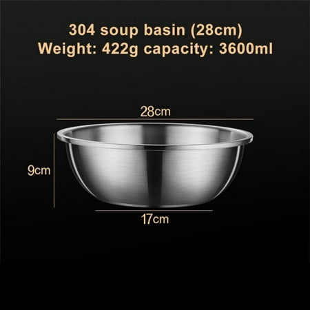 

Thick Stainless Steel Mixing Bowl Salad Food Soup Egg Beater Bowl Vegetable Fruit Cleaning Basin Tableware Kitchen Utensils