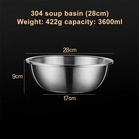 Thick Stainless Steel Mixing Bowl Salad Food Soup Egg Beater Bowl Vegetable Fruit Cleaning Basin Tableware Kitchen Utensils
Thick Stainless Steel Mixing Bowl Salad Food Soup Egg Beater Bowl Vegetable Fruit Cleaning Basin Tableware Kitchen Utensils