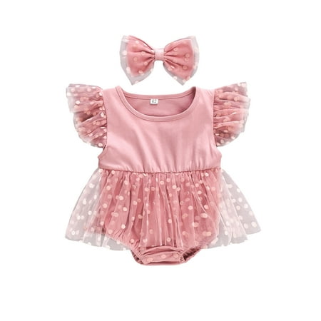 Wassery Infant Baby Girls Summer Romper Dress Newborn Flying Sleeve Dot Print Jumpsuit Tulle Patchwork Dress+ Bow Headband 3M-24M
Wassery Infant Baby Girls Summer Romper Dress Newborn Flying Sleeve Dot Print Jumpsuit Tulle Patchwork Dress+ Bow Headband 3M-24M