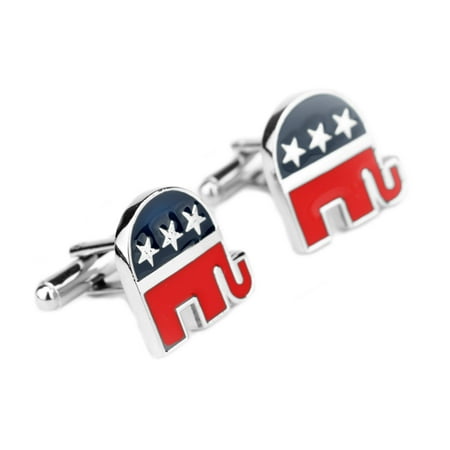 Superheroes Politics Republican Elephant Logo Church Cufflinks