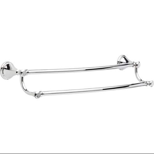 Delta Cassidy 24 in Glass Bathroom Shelf with Towel Bar in Chrome 79711