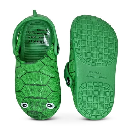 NORTY Toddler Boys Comfort Clogs Male Ankle Strap Sandals Light Green Turtle