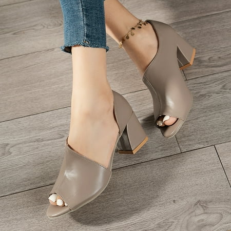 Women‘s Block High Heel Sandals Peep Toe Solid Color Faux Leather Pumps Women‘s Footwear
Women‘s Block High Heel Sandals Peep Toe Solid Color Faux Leather Pumps Women‘s Footwear
