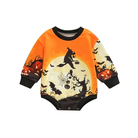 Inevnen Newborn Baby Cotton Rompers Halloween Witch Print Round Neck Romper Jumpsuits
Inevnen Newborn Baby Cotton Rompers Halloween Witch Print Round Neck Romper Jumpsuits