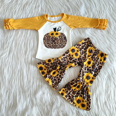 Izhansean Toddler Baby Girl Halloween Clothes Ruffle Sleeve Tops Sunflower Leopard Flared Pants 2Pcs Fall Outfits Yellow 6-12 Months
Izhansean Toddler Baby Girl Halloween Clothes Ruffle Sleeve Tops Sunflower Leopard Flared Pants 2Pcs Fall Outfits Yellow 6-12 Months