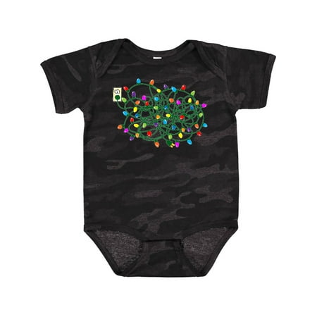 Inktastic Tangled Christmas Lights Gift Baby Boy or Baby Girl Bodysuit
