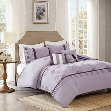 Better Homes and Gardens Lilac Leaves and Pleats Comforter Set