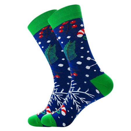 Men s Socks Santa Claus Snowflake Men s Middle Tube Socks Damp Cotton Socks