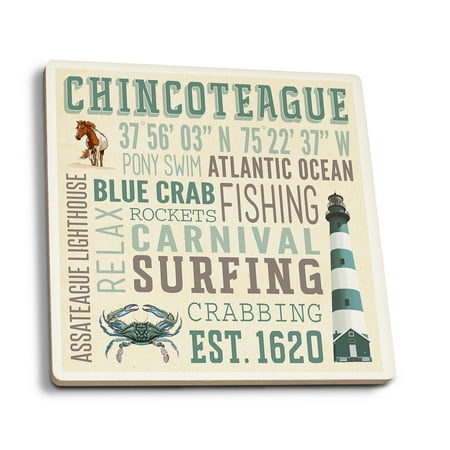 Chincoteague Virginia Typography (Absorbent Ceramic Coasters Set of 4 Matching Images Cork Back Kitchen Table Decor)
Chincoteague Virginia Typography (Absorbent Ceramic Coasters Set of 4 Matching Images Cork Back Kitchen Table Decor)
