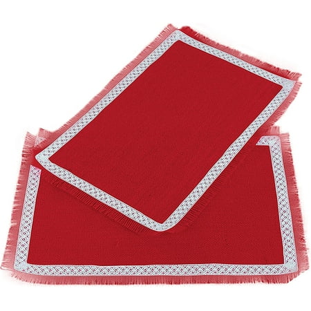 Red Jute Placemat Square Placemats Heat-Resistant Stain Resistant Table Mats for Dining Tables Rustic Table Mats Table Decor for Weddings Parties Holidays Set of 6
Red Jute Placemat Square Placemats Heat-Resistant Stain Resistant Table Mats for Dining Tables Rustic Table Mats Table Decor for Weddings Parties Holidays Set of 6
