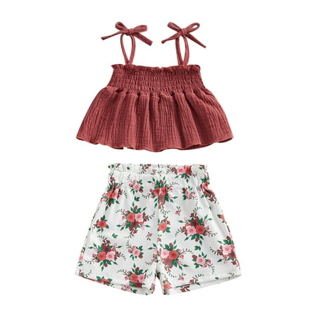 Summer Toddler Baby Girls Clothes Sets Cotton Linen Tie-Up Spaghetti Tanks Tops+Floral Print Shorts Casual Outfits
Summer Toddler Baby Girls Clothes Sets Cotton Linen Tie-Up Spaghetti Tanks Tops+Floral Print Shorts Casual Outfits