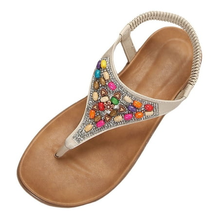 MIASHUI Summer Sandals for Women 2024 Roman Sandals Women s Summer Retro Flat Comfortable Flip Toe Rhinestone Thong Sandals Beige 8
MIASHUI Summer Sandals for Women 2024 Roman Sandals Women s Summer Retro Flat Comfortable Flip Toe Rhinestone Thong Sandals Beige 8