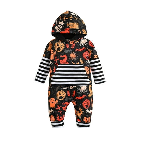 Baby Halloween Hoodie One-Piece Outfits Pumpkin Ghost Spider Bat Printing Hooded Jumpsuit Long Rompers 0-12 Months
Baby Halloween Hoodie One-Piece Outfits Pumpkin Ghost Spider Bat Printing Hooded Jumpsuit Long Rompers 0-12 Months