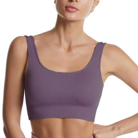 Baywell Sports Bras for Women Yoga Workout Bra- Running Gym Activewear Purple M