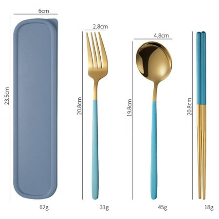 4pcs/set Portable Tableware Multifunction Cutlery Fork Spoon Chopsticks Set Spoon Chopsticks Indoor Outdoor Tableware Set Golden Blue
4pcs/set Portable Tableware Multifunction Cutlery Fork Spoon Chopsticks Set Spoon Chopsticks Indoor Outdoor Tableware Set Golden Blue