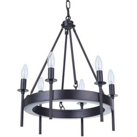 Craftmade 54326 Larrson 6 Light 18 Wide Taper Candle Chandelier - Black