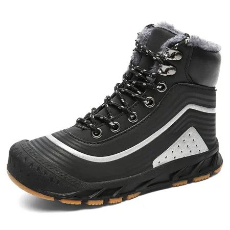 Women‘s Colorblock Waterproof Hiking Shoes Warm Fleece Lace Up Snow Shoes Women‘s Footwear