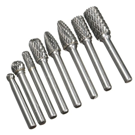 8Pcs Tungsten Steel Solid Carbide Double Groove Rotary Boring Tool Easy to